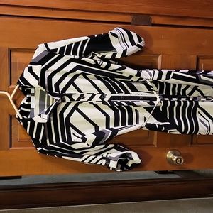 New York & Company White & Black Striped design Dress....shirt dress